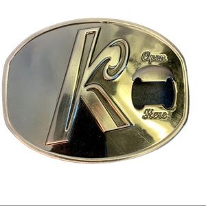 Kokanee silver beer bottle opener belt buckle